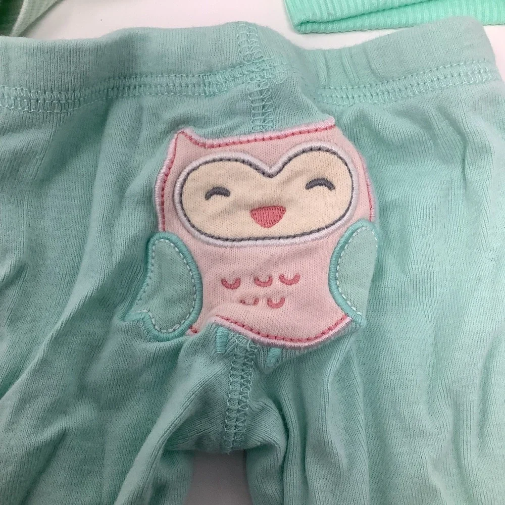Carter's Baby Girl 3pc Lot Newborn Mint‎ Dress Vest Leggings